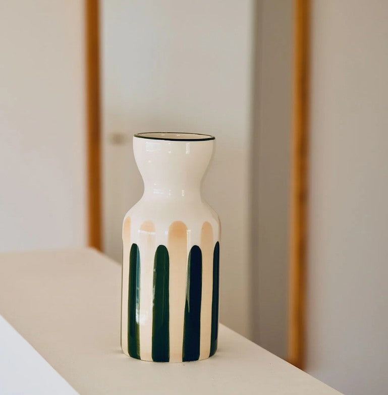 Vase Totem en céramique Mediterranea - Vert/beige
