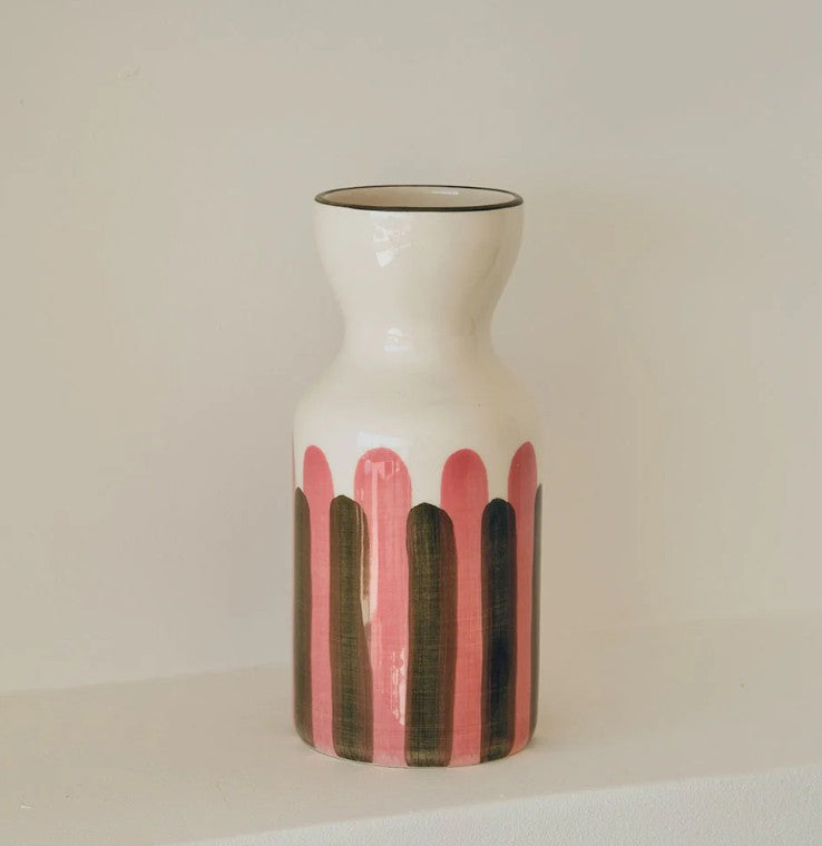 Vase Totem en céramique Mediterranea - Vert/rose