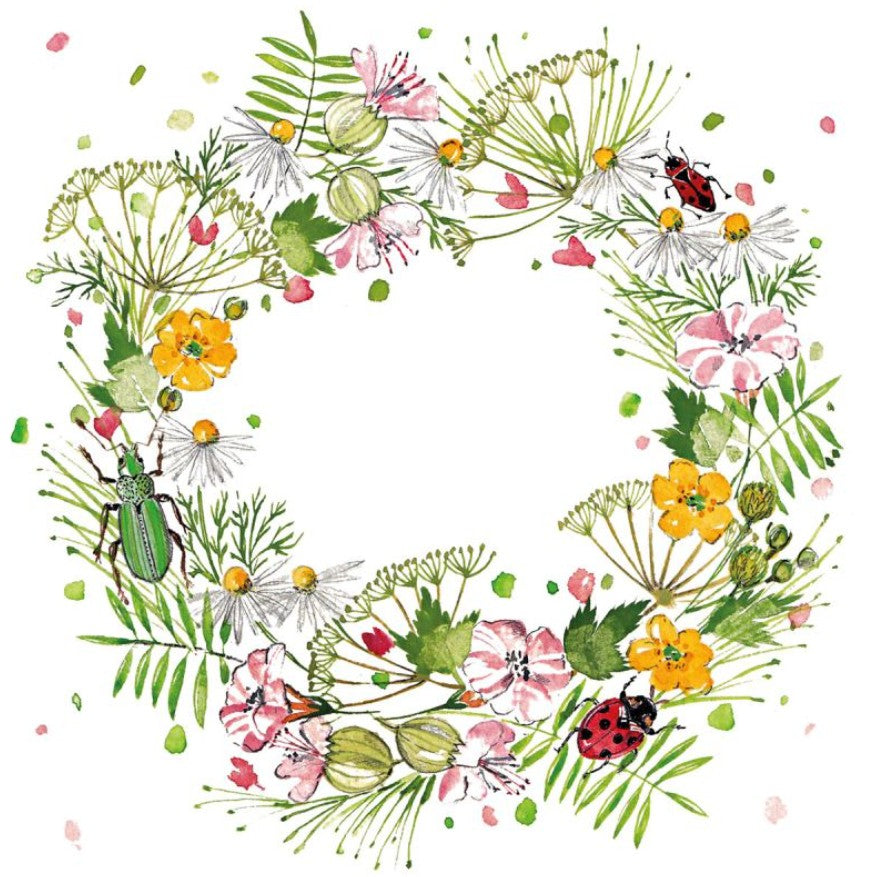 Serviettes en papier - Wild flower wreath - 133002573