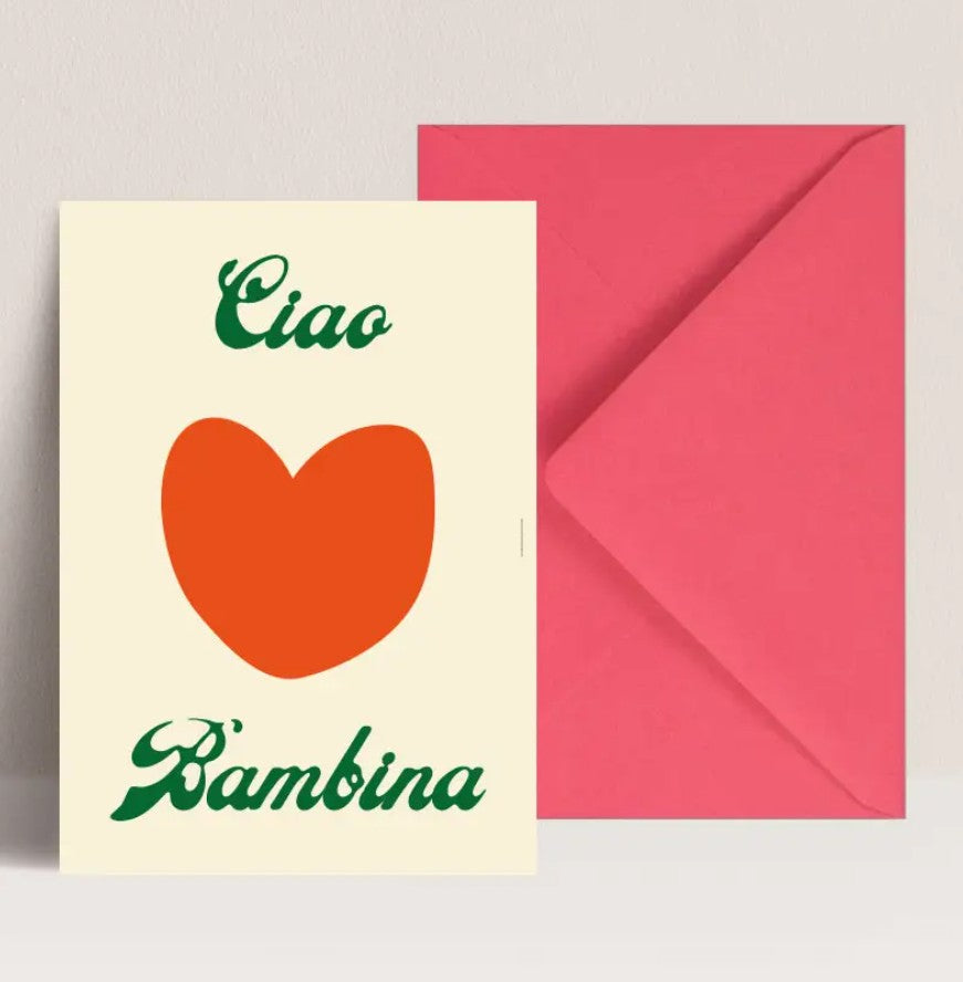 Carte simple avec enveloppe - Ciao bambina