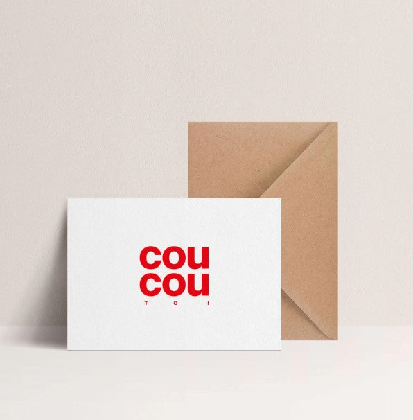 Carte simple avec enveloppe - Coucou toi