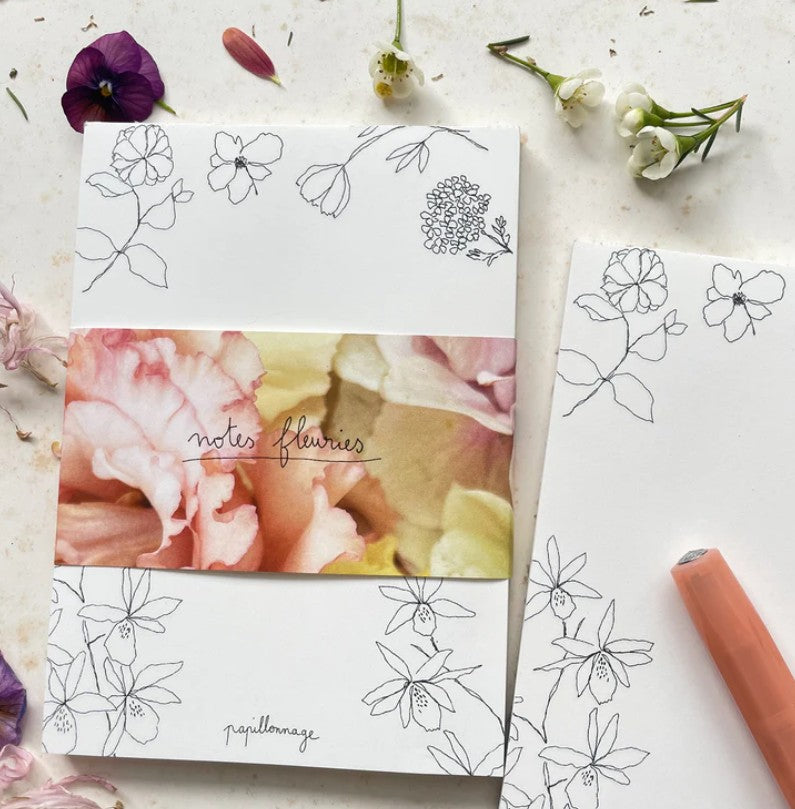 Papillonnage - bloc-notes - Notes fleuries 2