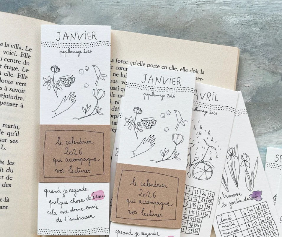 Papillonnage - Calendrier marque-page 2026