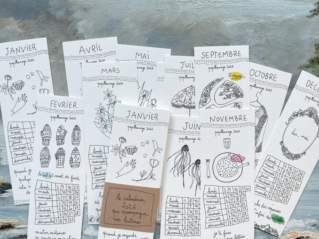 Papillonnage - Calendrier marque-page 2026