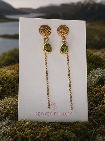 Boucles d'oreilles Kaste - olive