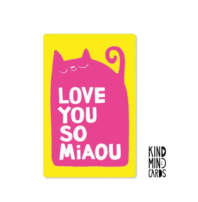 Carte postale Kind - love you so miaou  - NKM0126FR