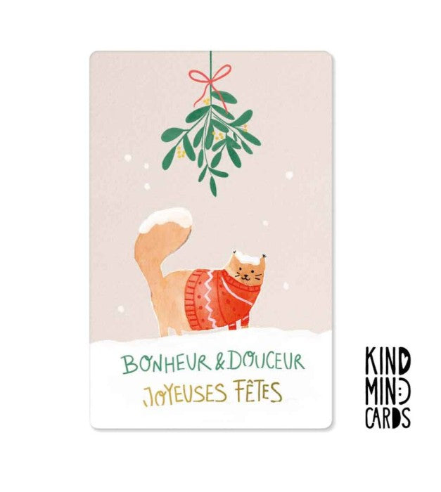 Carte postale - Bonheur et douceur joyeuses fetes - XKM0135FR