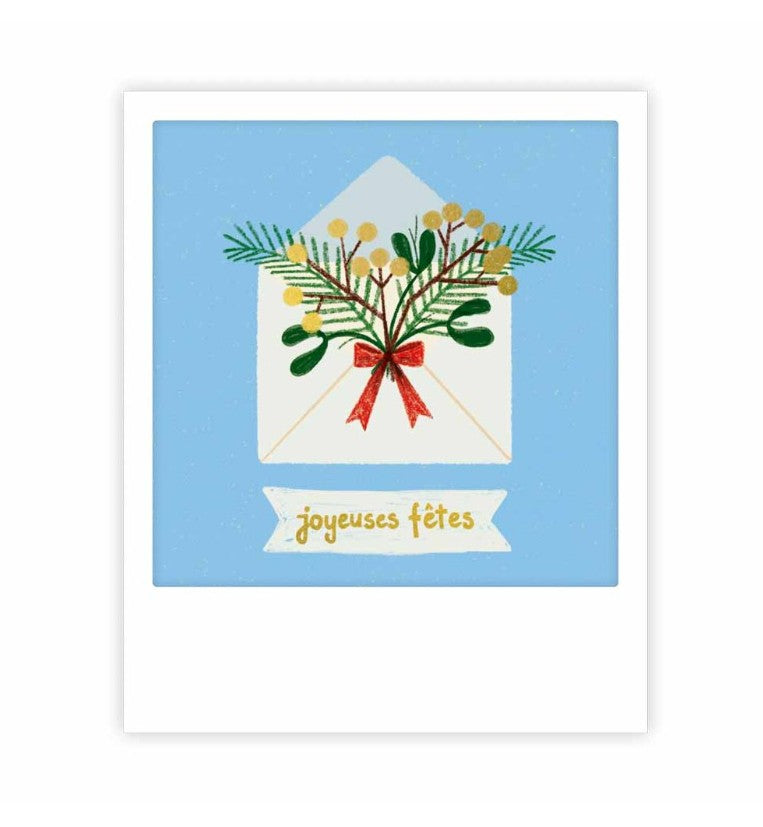 Mini carte - Joyeuses fêtes enveloppe -  XMP0174FR