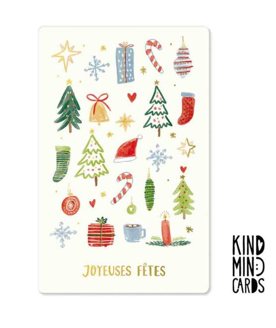 Carte postale - Joyeuses fetes symbols - XKM0175FR