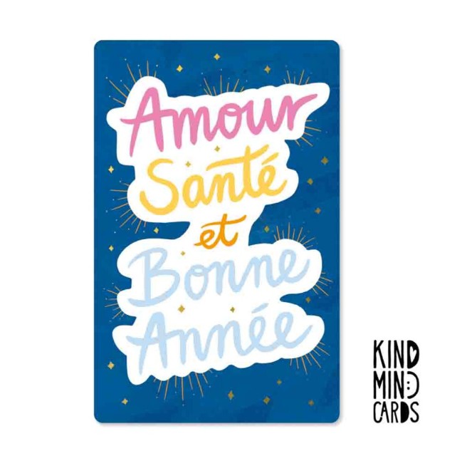 Carte postale - Amour, santé et bonne année - XKM0182FR