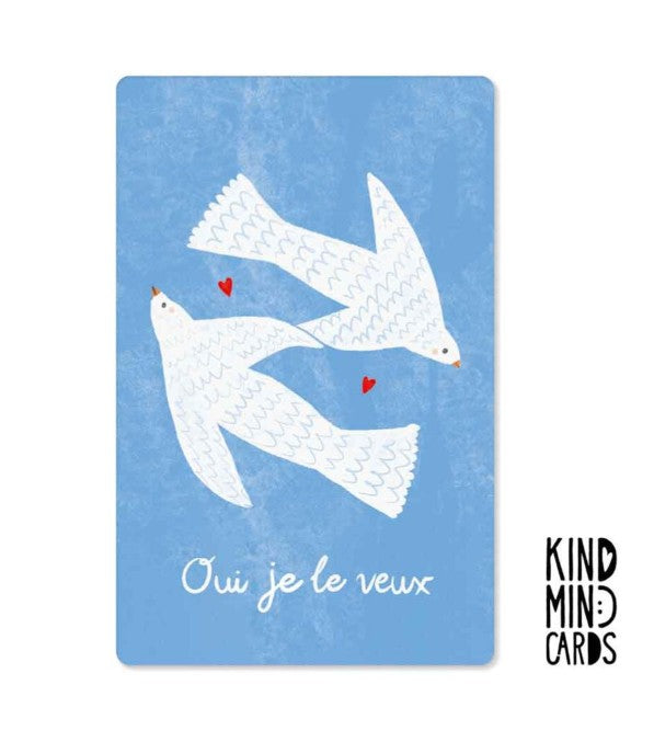 Carte postale Kind - Oui je le veux doves - KM0221FR