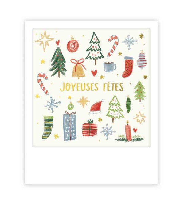 Mini carte postale - Joyeuses fetes symbols - XMP0281FR