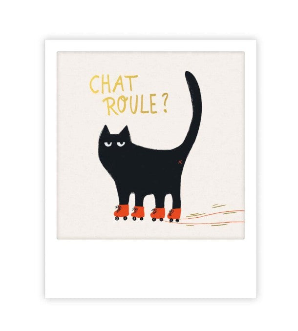 Mini carte postale - chat roule black cat - MP1150FR