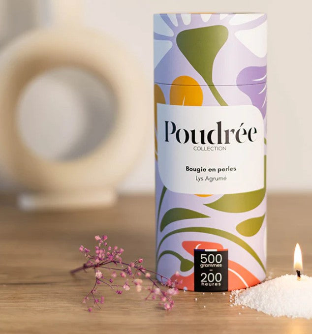 Bougie en perles de cire - Flora - Lys agrumé