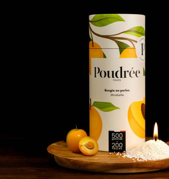 Bougie en perles de cire - Mirabelle