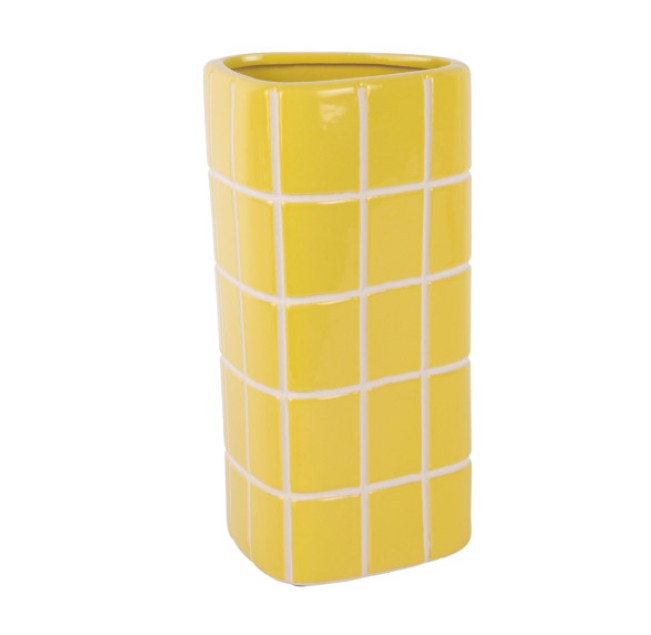 Vase - Retro Tiles - Citrine Yellow