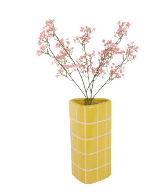Vase - Retro Tiles - Citrine Yellow