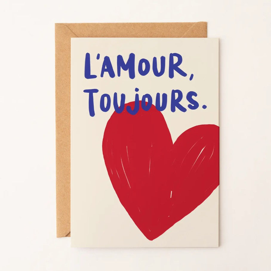 Carte avec enveloppe - L'amour Toujours - Rouge
