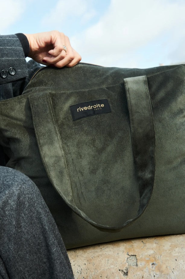 Célestins - The 24h bag en coton recyclé - Velours côtelé Kaki - Capsule Noël 2025