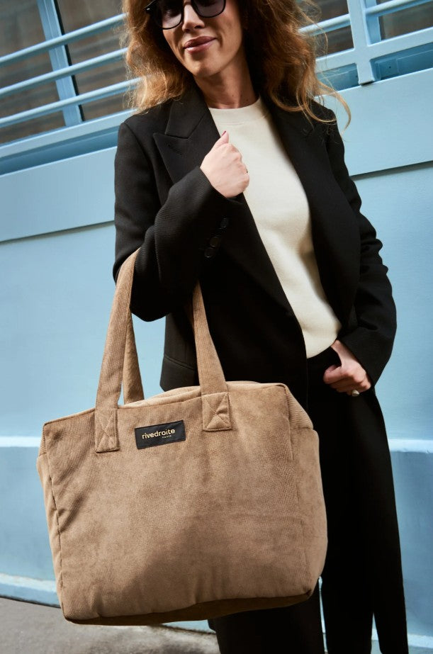 Célestins - The 24h bag en coton recyclé - Velours côtelé Marron Glacé - Capsule Noël 2025