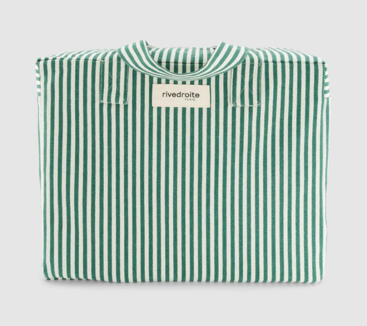 Célestins - The 24h bag en coton recyclé - Rayé vert et blanc - printemps 2026