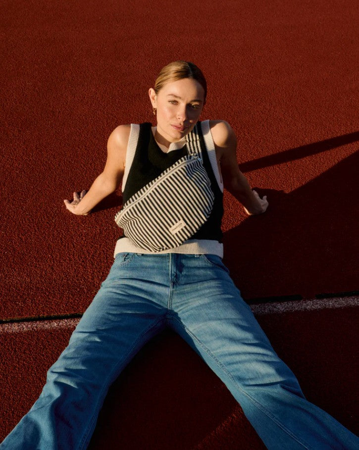 Custine XL - Le sac Banane XL - Rayé noir et blanc - printemps 2026