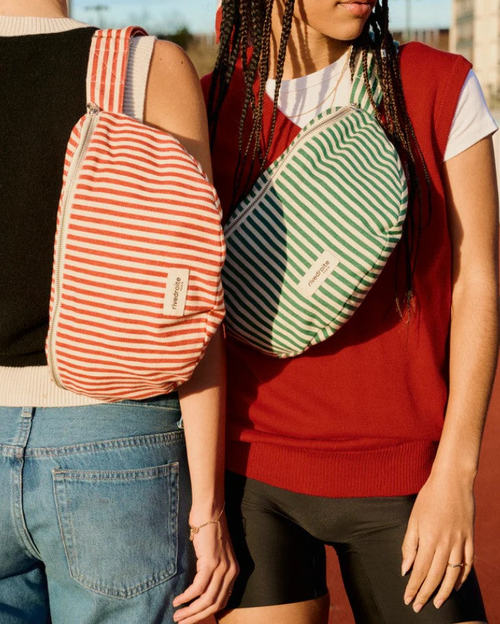 Custine XL - Le sac Banane XL - Rayé vert et blanc - printemps 2026