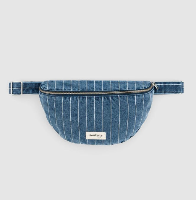 Custine - Le sac Banane - Striped blue denim - denim twist