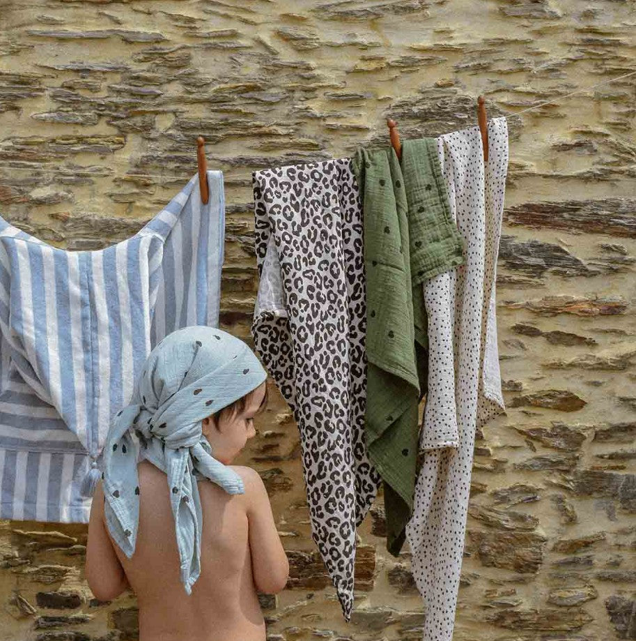 Foulard Bianca - Coeur - Bleu Spray
