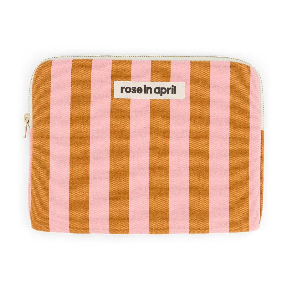 Pochette iPad Anouk - Rayures - Strawberry / caramel