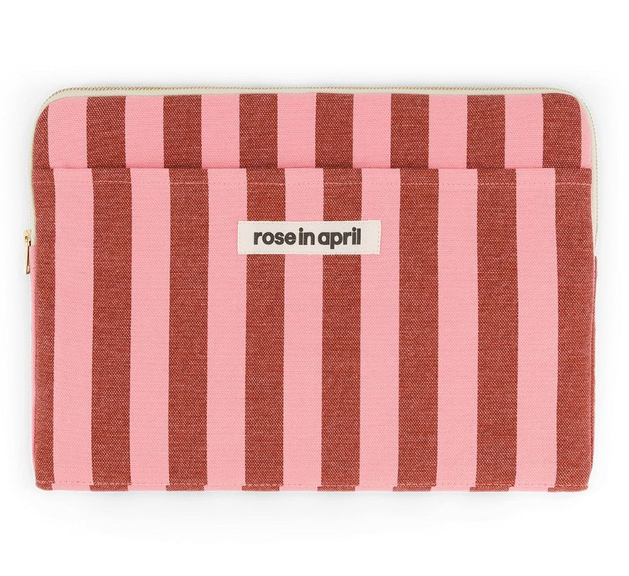 Pochette d'ordinateur Octave 13"/14" - Rayures - Brick/Pink