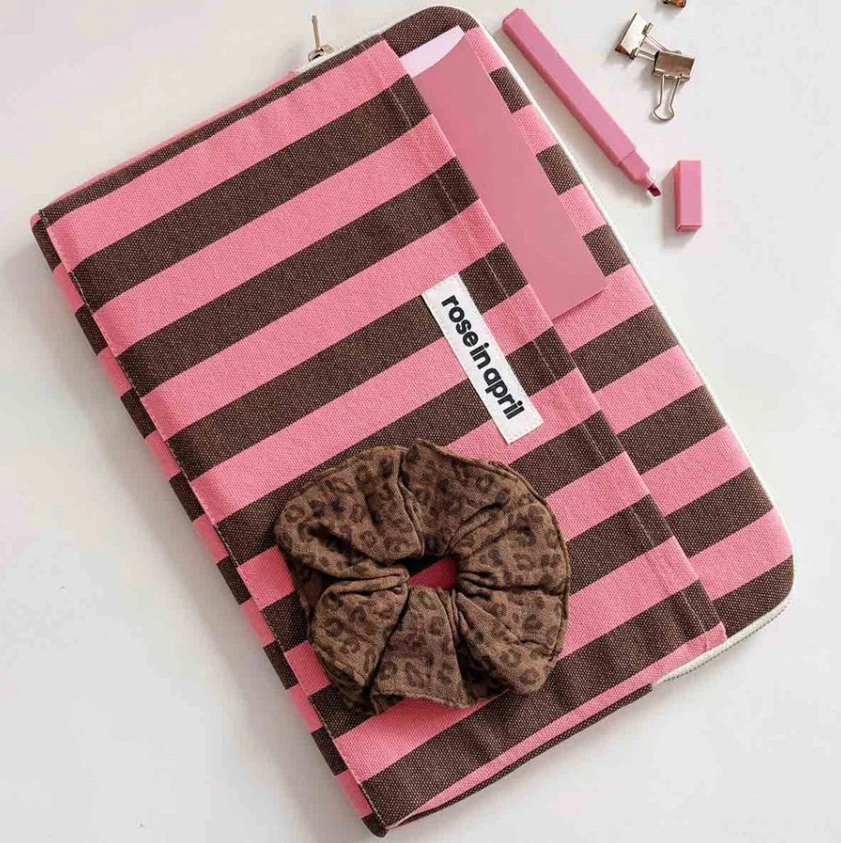 Pochette d'ordinateur Octave 13"/14" - Rayures - Funky pink/olive