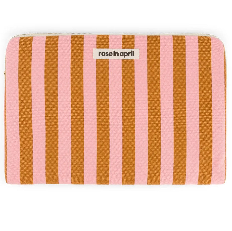 Pochette d'ordinateur Maya 15"/16" - Rayure - Caramel/strawberry