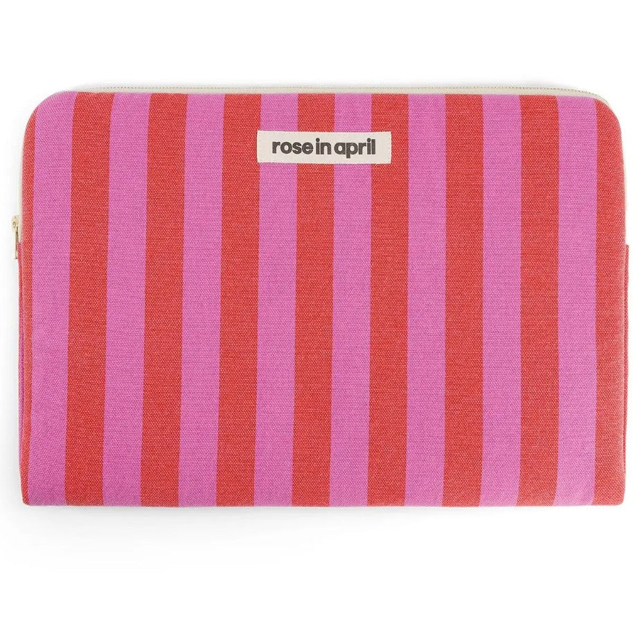Pochette d'ordinateur Maya 15"/16" - Rayure - Orchidée/Tomato