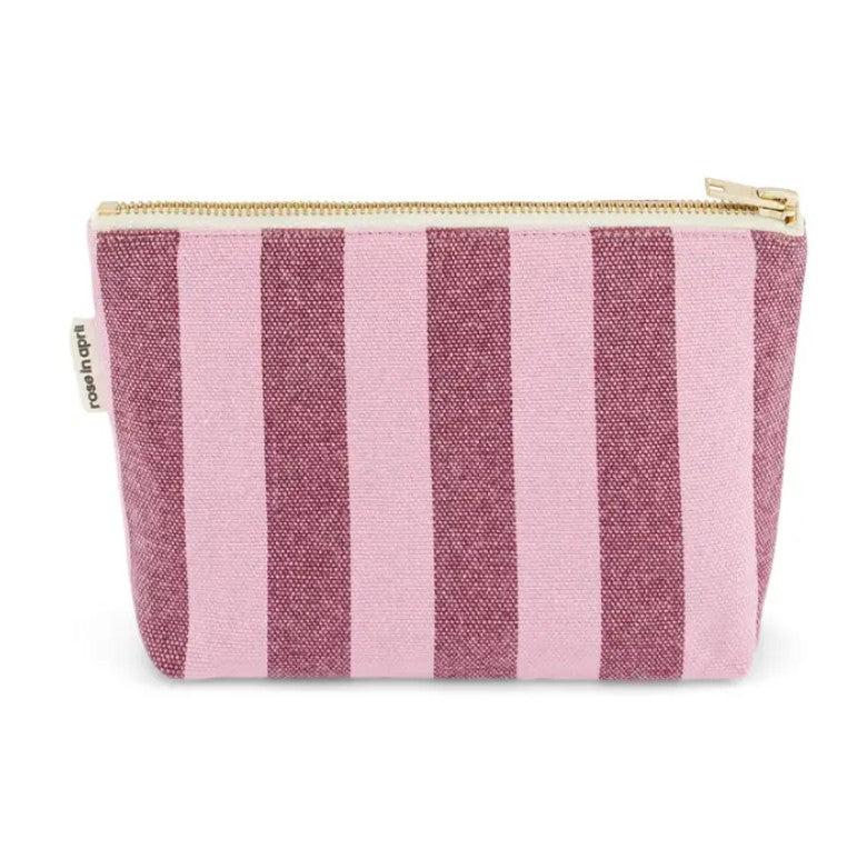 Pochette Sofia - Rayures - Burgundy / bubble pink