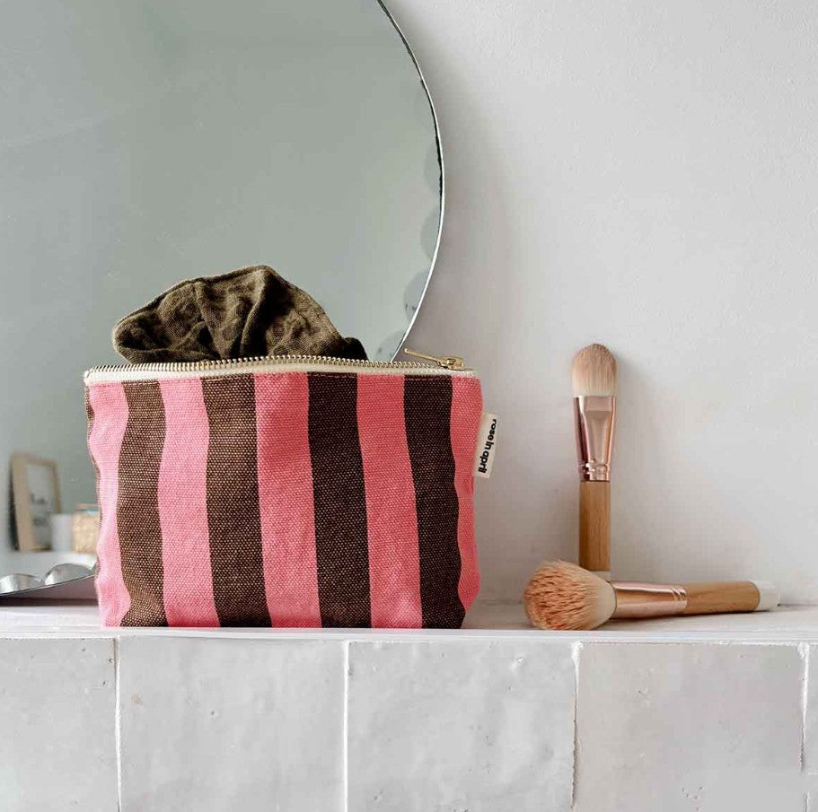 Pochette Sofia - Rayures - Funky pink / olive