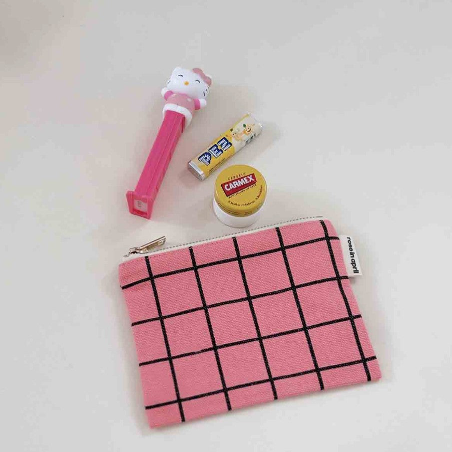 Porte-monnaie Marie check - Funky pink