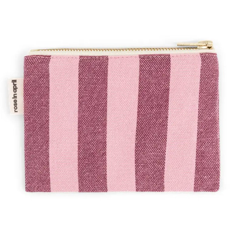 Porte-monnaie Marie rayures - Bordeaux / bubble pink