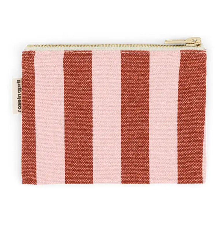 Porte-monnaie Marie rayures - Brick/chamallow