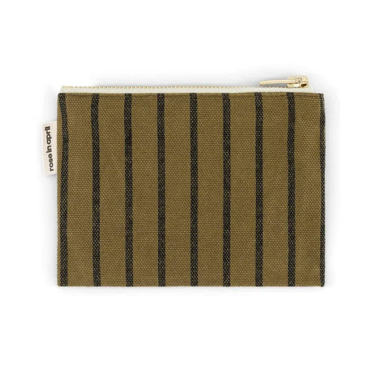 Porte-monnaie Marie rayures tennis - Olive