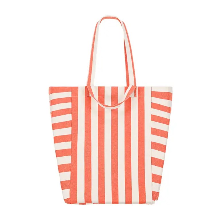 Sac Elisabeth - Rayures - greige/tomato