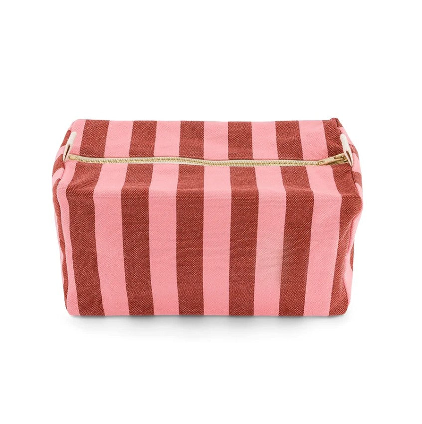Trousse de toilette Vic - Rayures - Brick/pink
