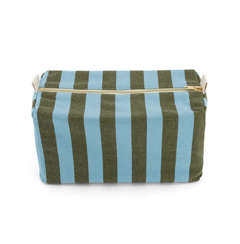 Trousse de toilette Vic - Rayures - Olive/bleu