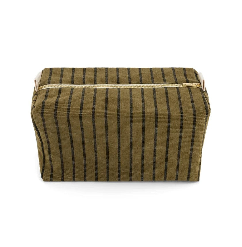 Trousse de toilette Vic - Rayures - Tennis olive