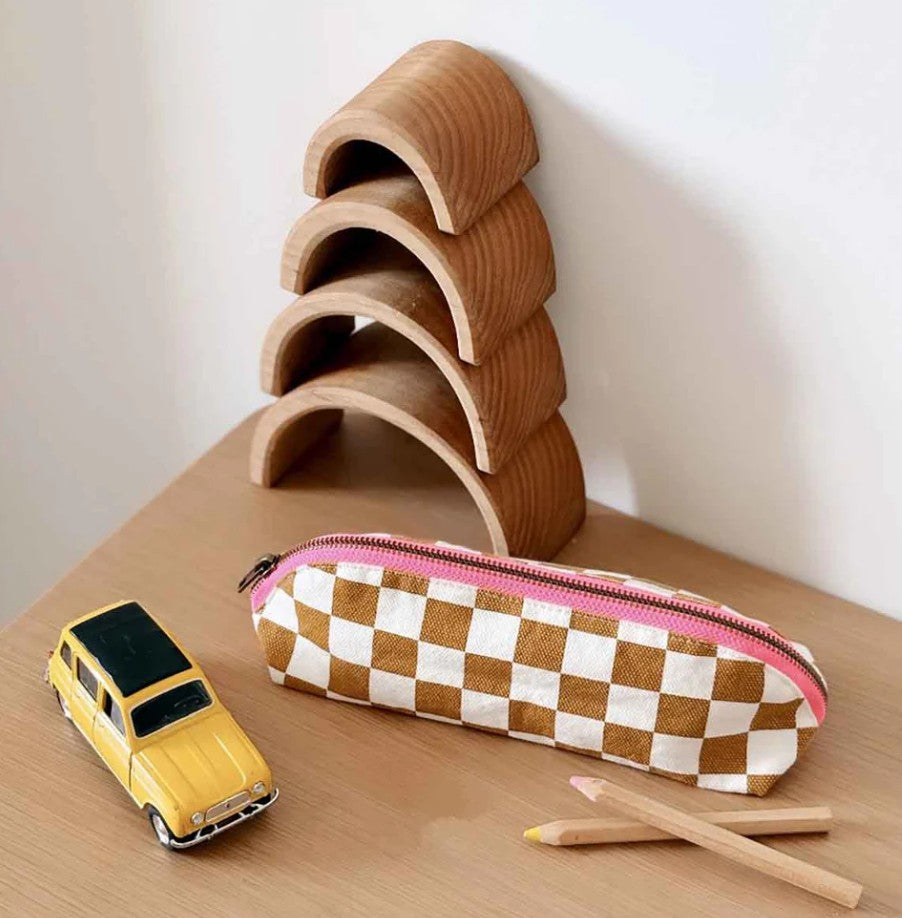Trousse Gaston - Damier - Caramel