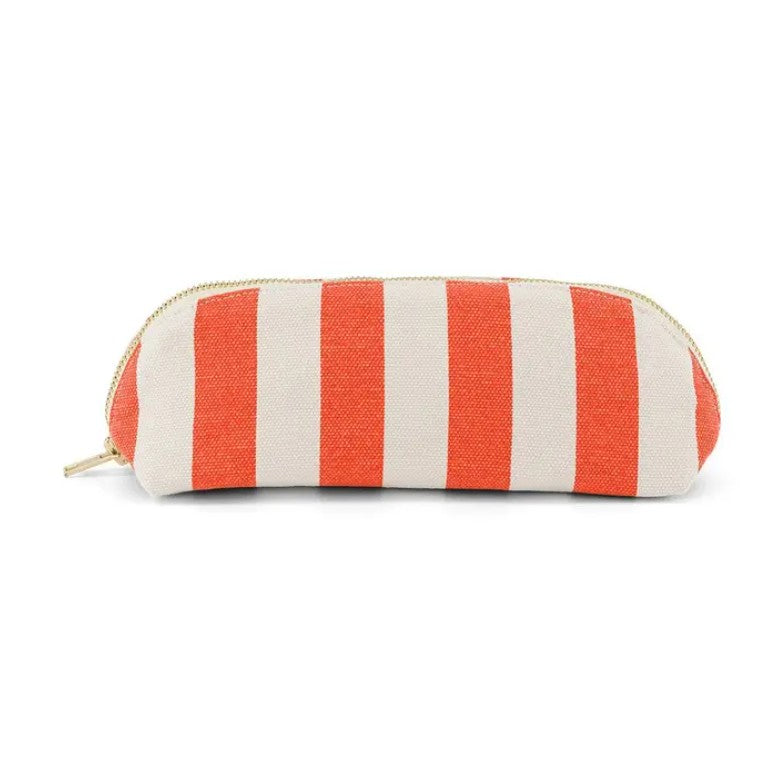 Trousse Gaston - Rayures - greige / tomato