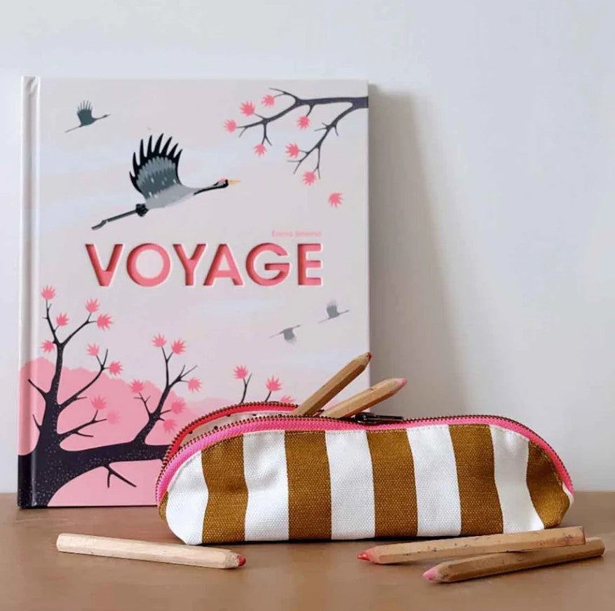 Trousse Gaston - Rayures - Ecru caramel