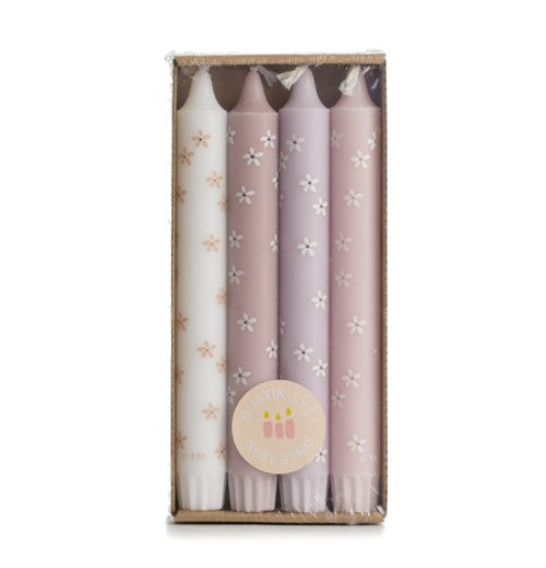Pack de 4 bougies de table - Morning flowers