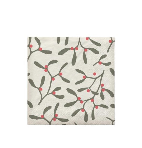 Pack de 20 serviettes en papier - Mistletoe