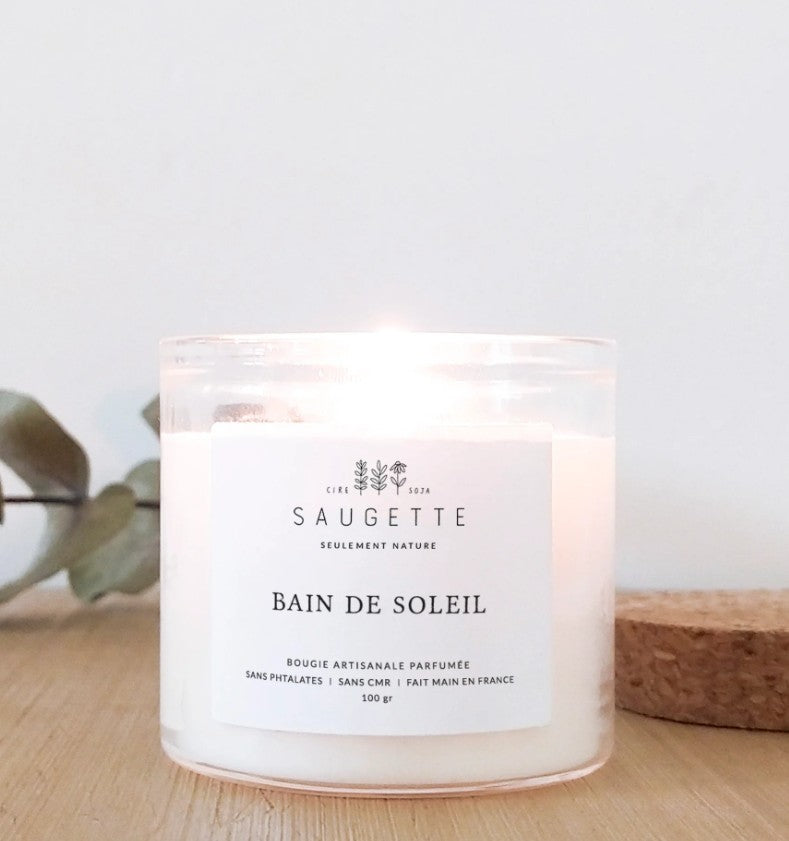 Bougie artisanale à la cire de soja naturelle - Small - Bain de soleil